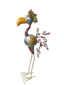 Vogel   Dave   silber - grün  ca.  100 cm  hoch